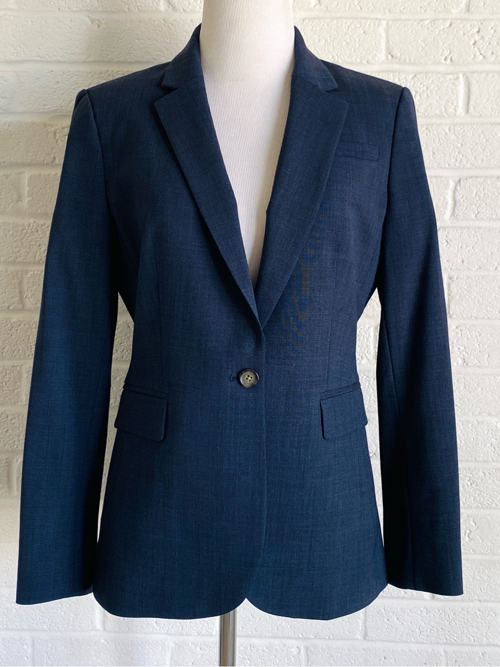 Banana Republic Long And Lean Blazer Jacket Wool Womens Size 6P Single Button